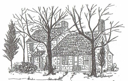 pencil drawing of 2017 featured house The Jonathan Crandall House - ca. 1813 - 1817